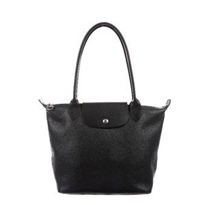 Longchamp small tote le pliage cuir black